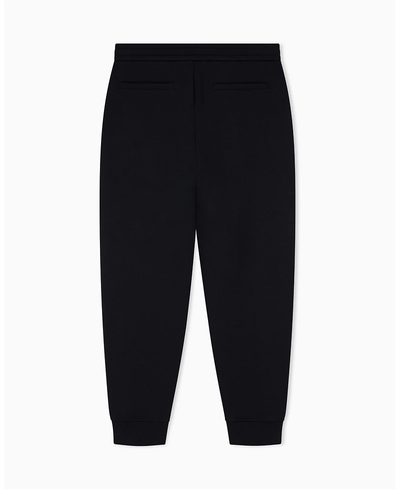 A|X Armani Exchange Men's Black And Gold Bonded Cotton Jogger