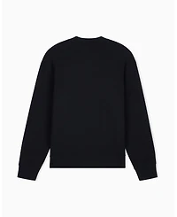 A|X Armani Exchange Men's Black And Gold Bonded Cotton Crewneck Sweatshirt