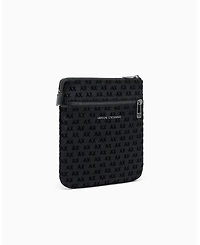 A|X Armani Exchange Men's Flocked Flat Crossbody