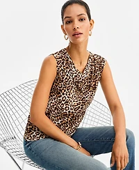 I.n.c. Women's Leopard-Print Cowl-Neck Blouse, Macy's Exclusive