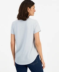 Style & Co Women's Perfect Time for Flowers Floral-Print Curved-Hem T-Shirt, Macy's Exclusive