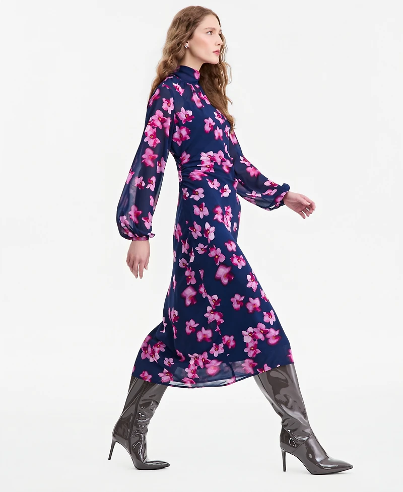 Jonathan Cohen X Macy's Women's Floral A-Line Mock Neck Midi Dress, Exclusive