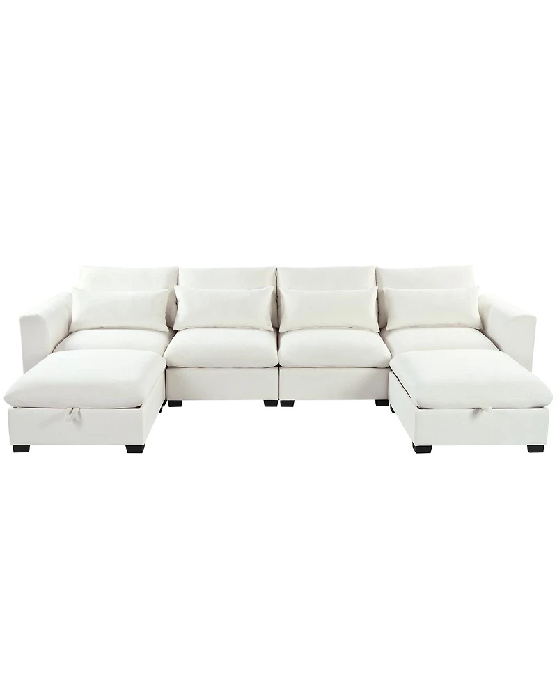 Streamdale Furniture U-Shaped Modular Corner Sofa with Two Ottomans