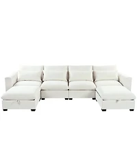 Streamdale Furniture U-Shaped Modular Corner Sofa with Two Ottomans