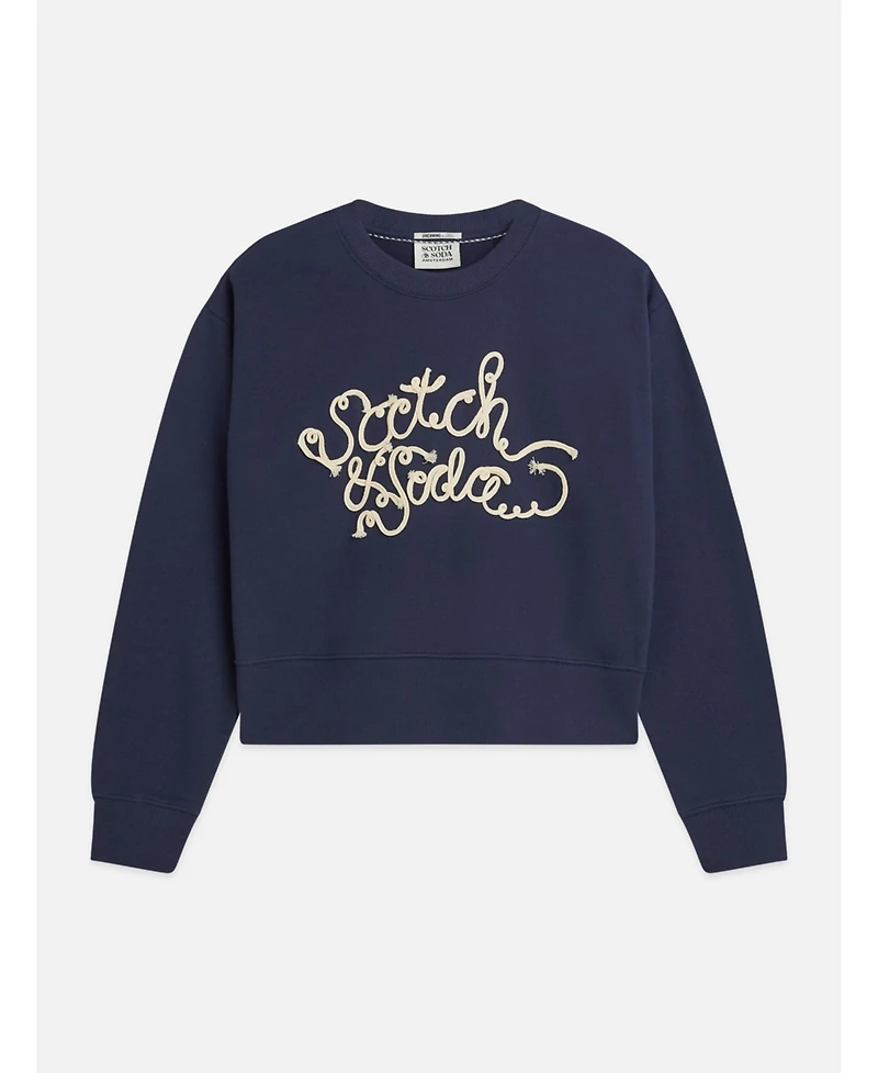 Scotch & Soda Women's and Ribon Embroidery Loose-Fit Sweatshirt