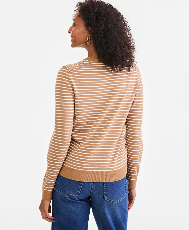 Style & Co Women's Striped Button-Down Cardigan Sweater, Macy's Exclusive