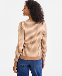 Style & Co Women's Striped Button-Down Cardigan Sweater, Macy's Exclusive