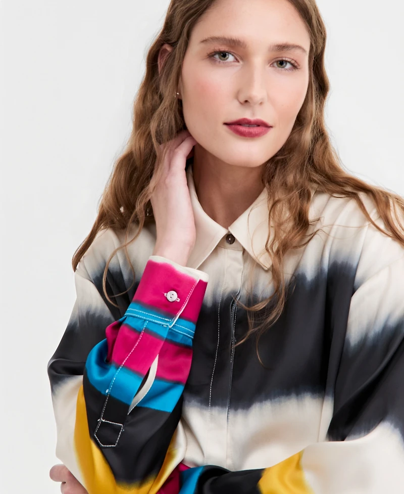 Jonathan Cohen X Macy's Women's Satin Stripe Blouse, Exclusive