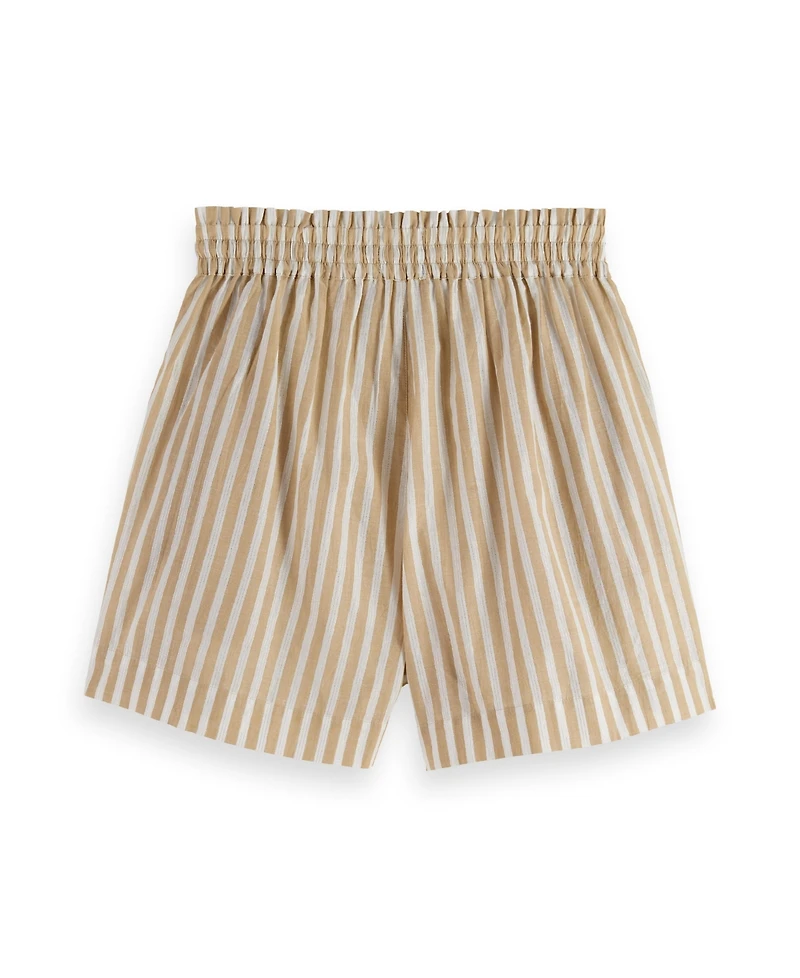 Scotch & Soda Women's High Rise Lurex Stripe Printed Short