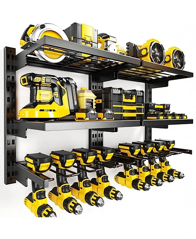 Xdovet Power Tool Organizer Wall Mount Heavy Duty Drill Holder Garage Storage Rack
