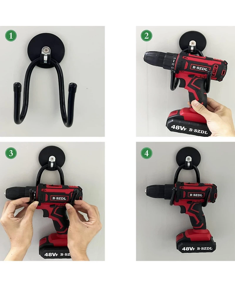Xdovet Power Drill Tool Organizer Holder Heavy Duty Utility Hooks Rubber Coating