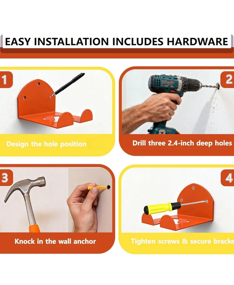Xdovet Wall Hanger Heavy Duty Trimmer Rack Garden Power Tool Holder Weed Whackers Hedge Tools Pack