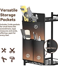 Xdovet Garden Tool Organizer Rolling Cart Tower Rack