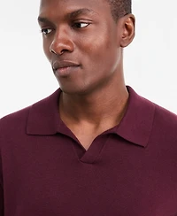 Alfani Men's Cotton-Blend Johnny-Collar Polo Sweater, Macy's Exclusive
