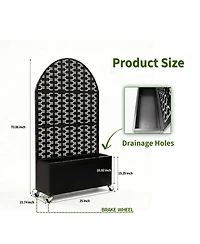 Streamdale Furniture Arched Metal Privacy Screen with Planter Box 70.87'' Tall