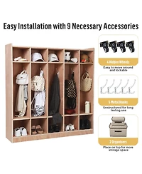 homfan 15-Cube Storage Cabinet for Bedroom and Closet with 5 Large and 10 Small Compartments, Engineered Wood
