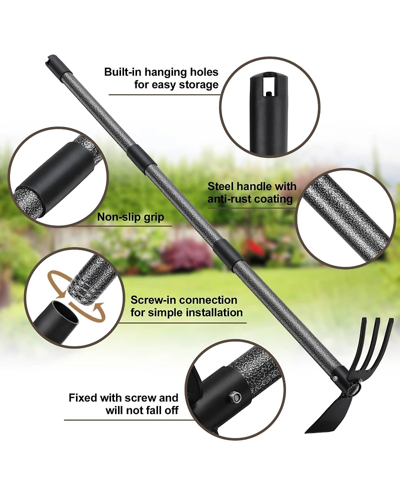 Xdovet Hoe Cultivator Long Handle Garden Weeding Tool