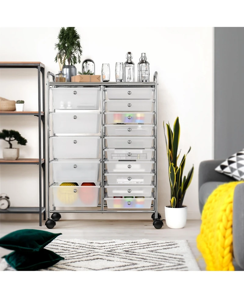 Xdovet Utility Cart Rolling Storage Craft Organizer Drawers