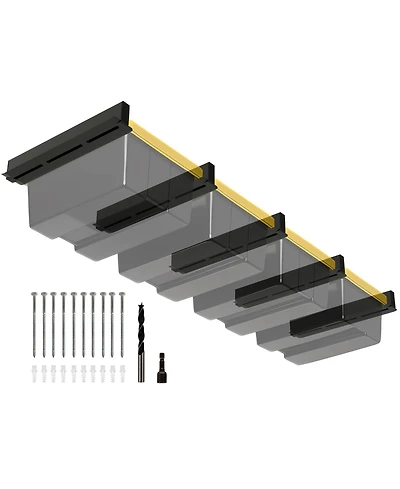 Xdovet Overhead Ceiling Rack 4-Bin Storage System