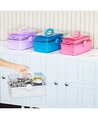 Xdovet Plastic Craft Box 3-Layer Multipurpose Organizer