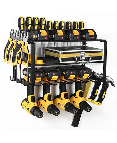 Xdovet Wall Mount Power Tool Organizer 3 Layers Drill Holder Rack