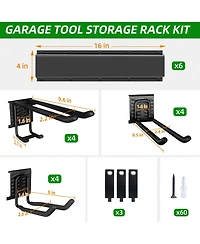 Xdovet Garden Tool Organizer Wall Mount with Hooks Straps Holder