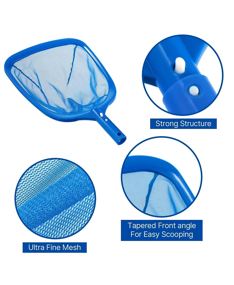 Xdovet Pool Skimmer Net Telescopic Pole Fine Mesh Aluminum Frame - C