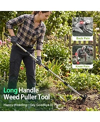 Xdovet Weed Puller Long Handle Steel Garden Tool