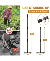 Xdovet Garden Hoe 2-in-1 Dual-head Weeding Cultivator