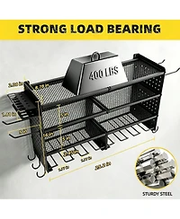 Xdovet Power Tool Organizer Wall Mount 4 Tier Heavy Duty Storrack Drill Holder Hooks Garage Workshop Storage Rack