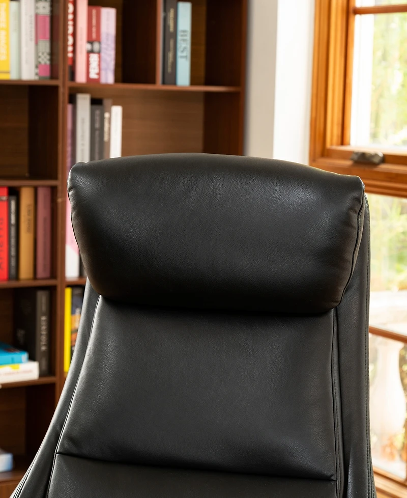 Glitzhome Mid-Century Modern 47.75" Leatherette High Back Office Chair