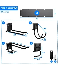 Xdovet Garden Tool Organizer Wall Mount with Hooks for Shed Workshop
