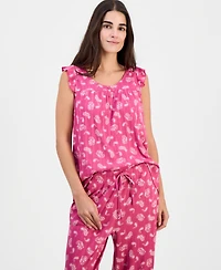 Charter Club Women's Cotton-Blend Pointelle Flutter Tank Pajama Set, Macy's Exclusive