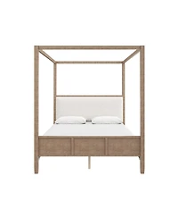 Streamdale Furniture Queen Wooden Canopy Platform Bed with Upholstered Headboard