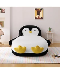 Streamdale Furniture Fluffy Faux Fur Penguin Bed Lounger for Kids