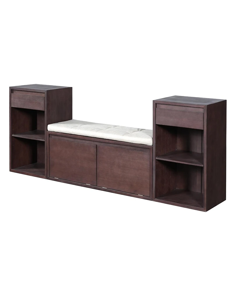 Streamdale Furniture All-in-One Entryway Storage Bench with Cushion and Drawers