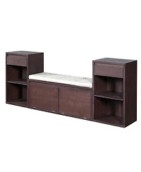 Streamdale Furniture All-in-One Entryway Storage Bench with Cushion and Drawers