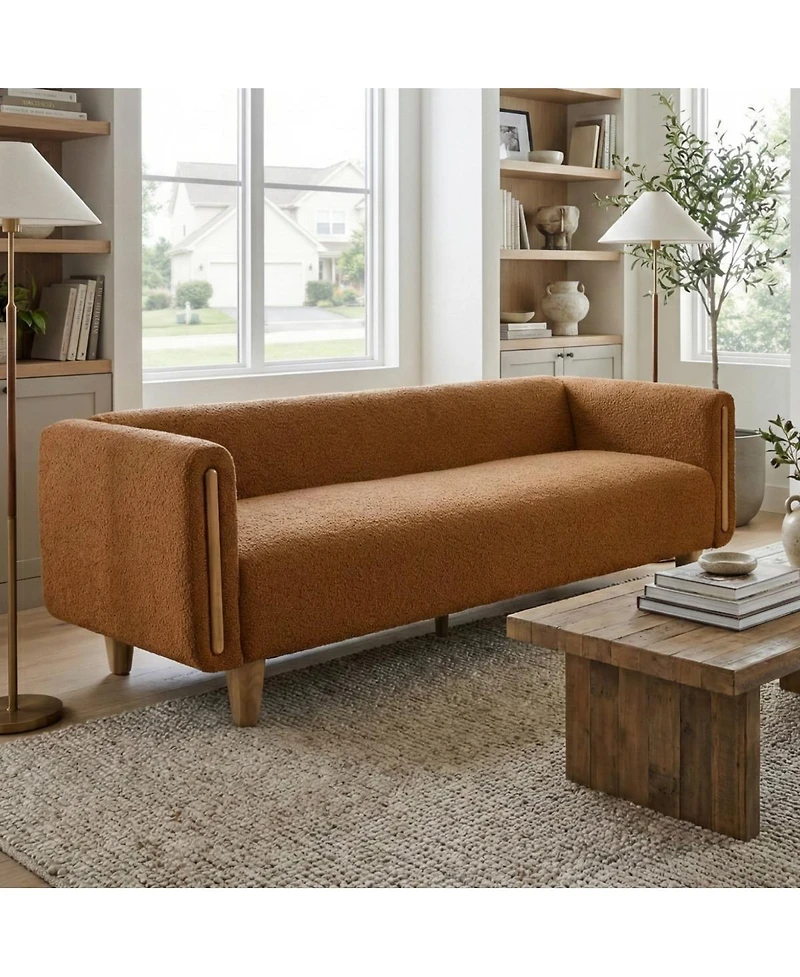 Streamdale Furniture Modern 3-Seater Textured Sofa with Rubberwood Legs