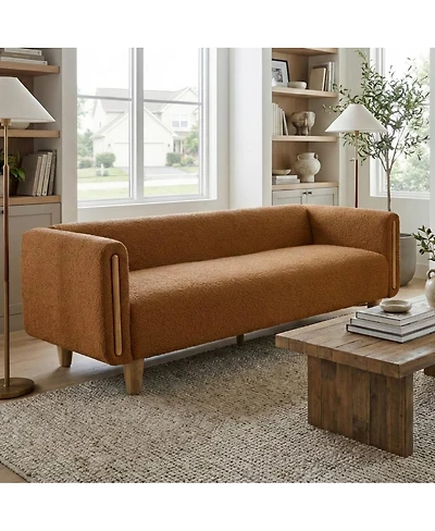 Streamdale Furniture Modern 3-Seater Textured Sofa with Rubberwood Legs
