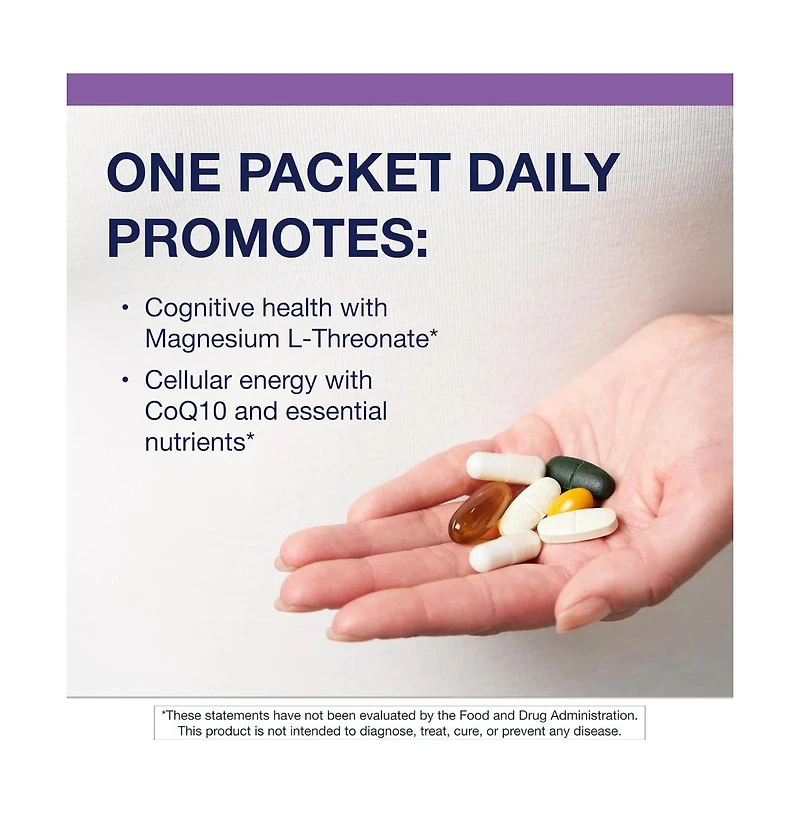 Metagenics Wellness Essentials Brain Health Comprehensive Daily Multivitamin Packs with Alpha Lipoic Acid, Biotin, Dha, Folate 30 Packets