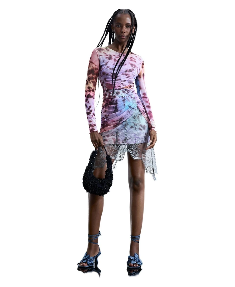 Desigual Women's Draped lace dress