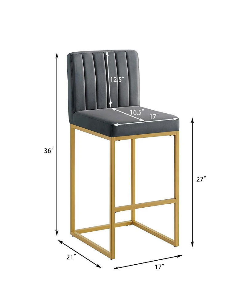 Streamdale Furniture Modern Fashion Counter Height Stools with Backrest Set of 2
