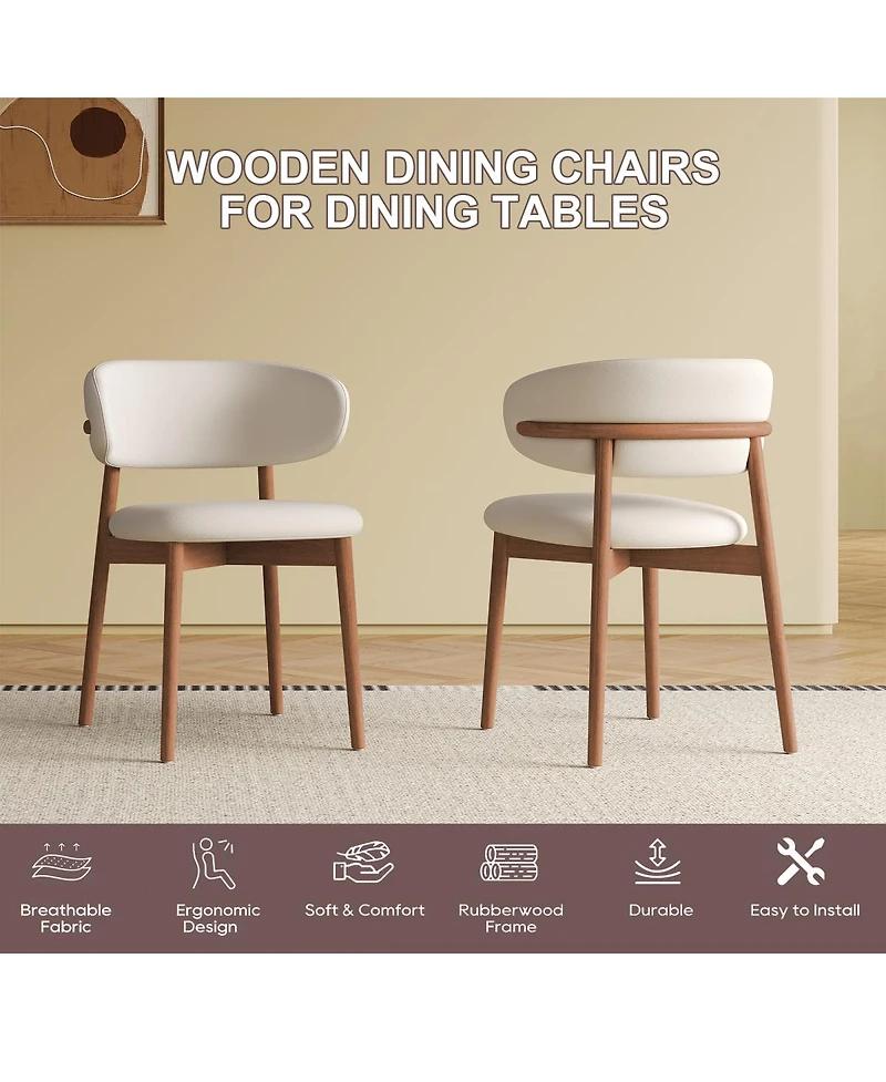 Streamdale Furniture Mid-Century Modern Dining Chairs Set of 2