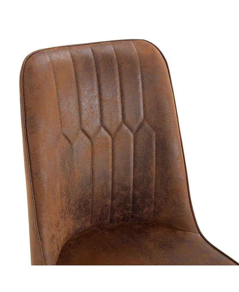 Streamdale Furniture Suede-Like Velvet Dining Chairs with Metal Legs Set of 2