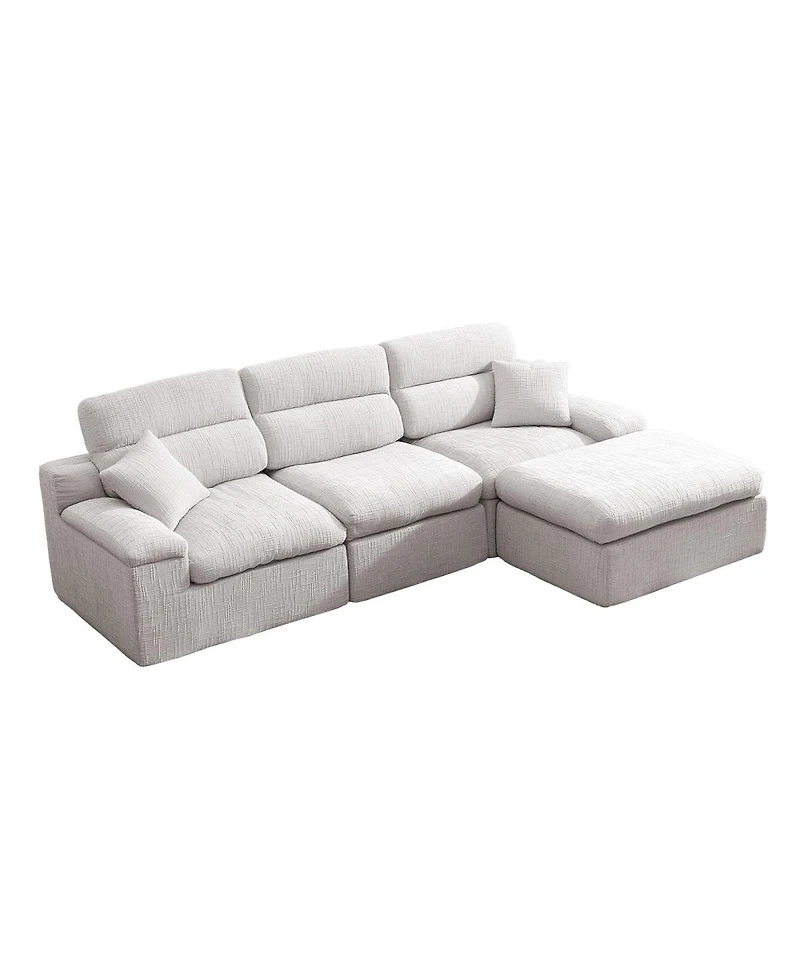 Streamdale Furniture L-Shaped Slub Chenille Corner Chaise Sofa