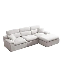 Streamdale Furniture L-Shaped Slub Chenille Corner Chaise Sofa
