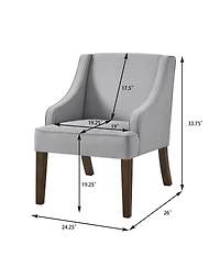 Streamdale Furniture Mid-Century Modern Upholstered Fabric Accent Chair with Solid Wood Legs
