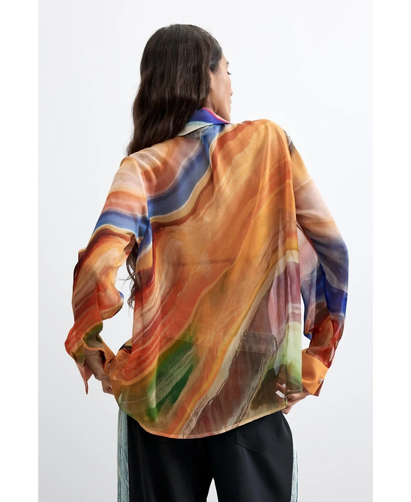 Desigual Women's Printed Long Sleeve Blouse