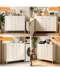 Streamdale Furniture 40.16'' Storage Sideboard Buffet Cabinet with 4 Drawers and 2 Doors