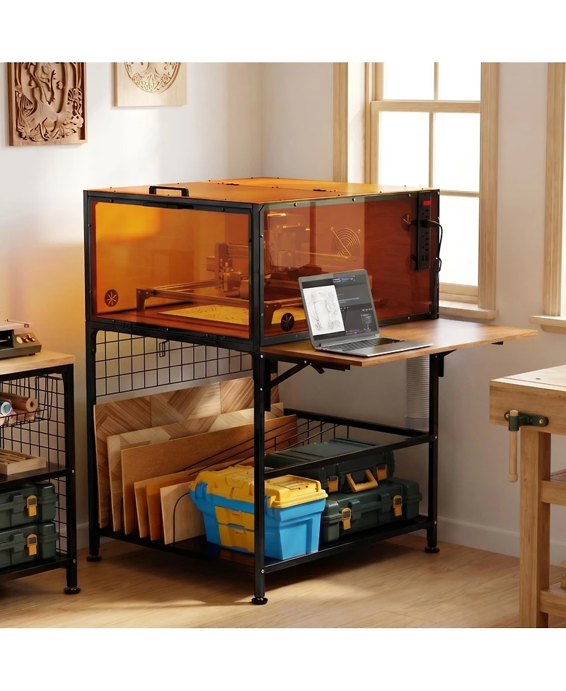 Streamdale Furniture Laser Engraver Enclosure with Exhaust Fan Foldable and Eye Protection